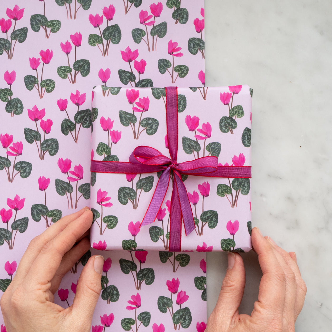 Gift wrap ~ pink cyclamen