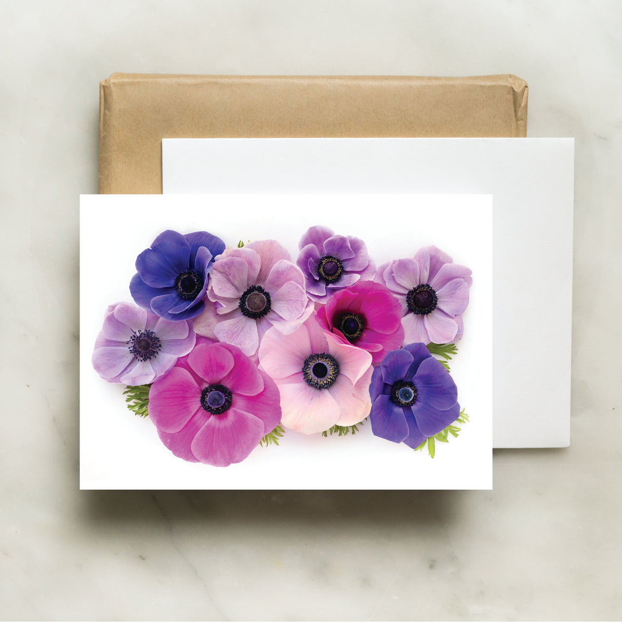 Folding card - Anemone Flowers