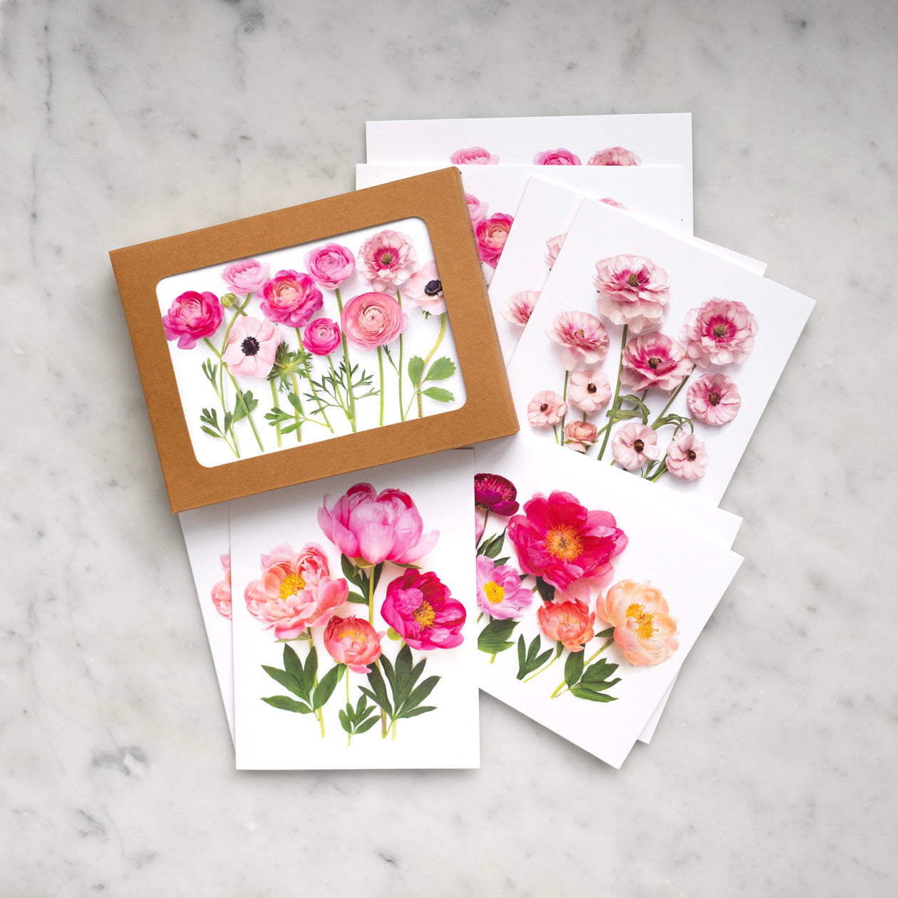 Card set - Ranunculus & Peonies