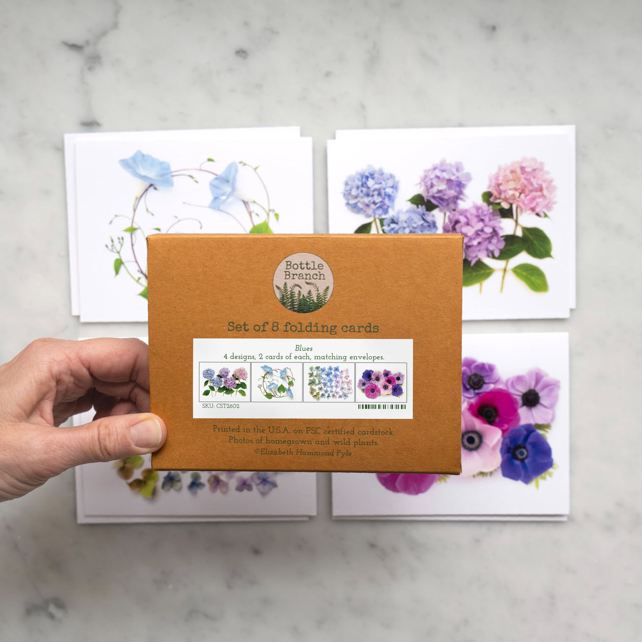 Card set -Blue Flowers