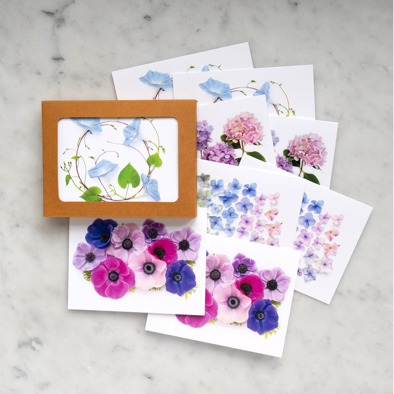 Card set -Blue Flowers