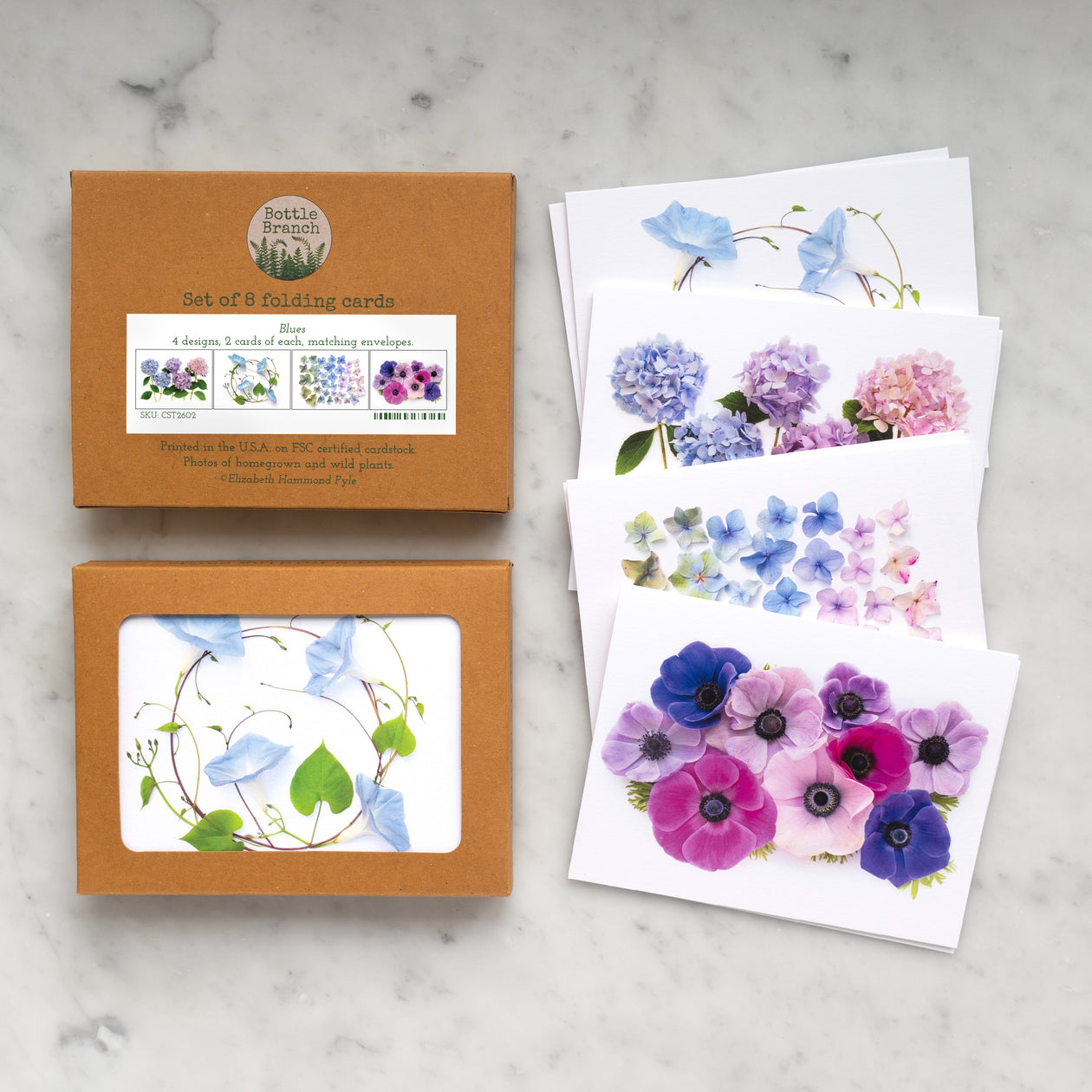 Card set -Blue Flowers