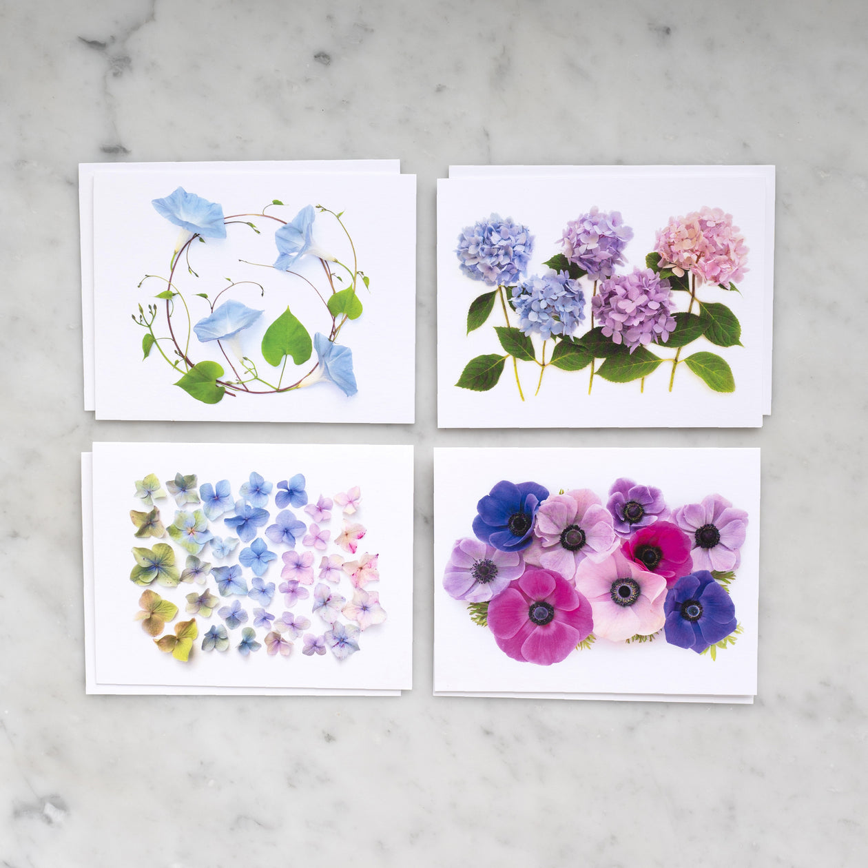 Card set -Blue Flowers