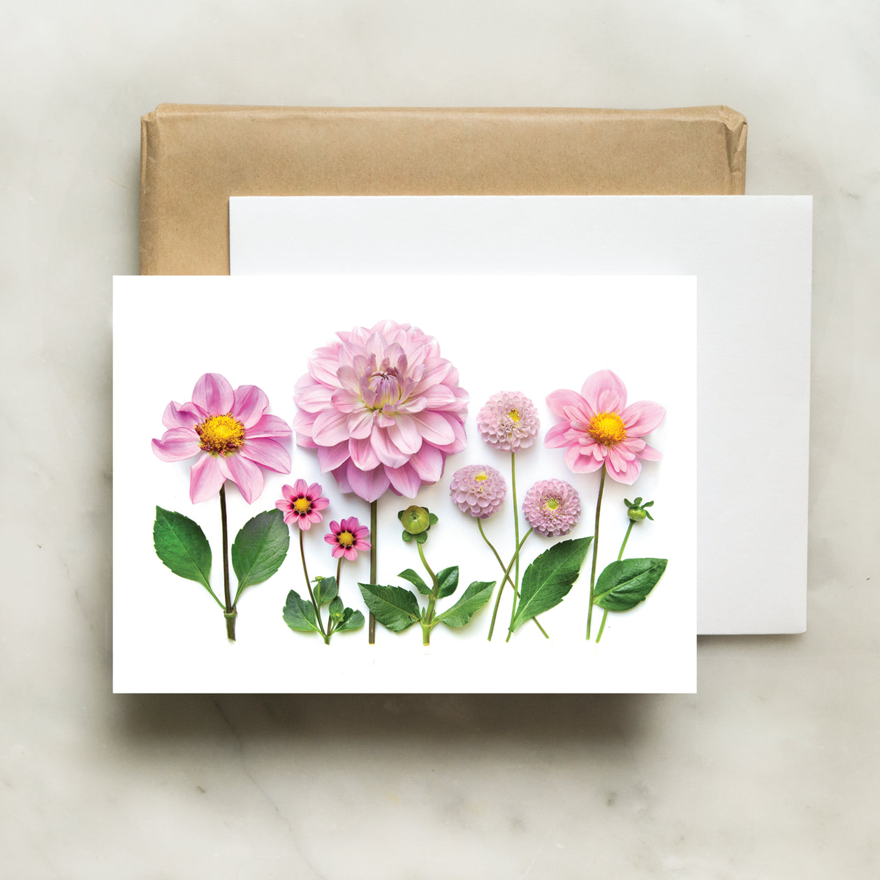 Folding card - Pink Dahlias