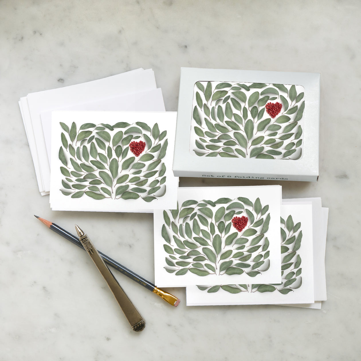 Card set - Eucalyptus heart
