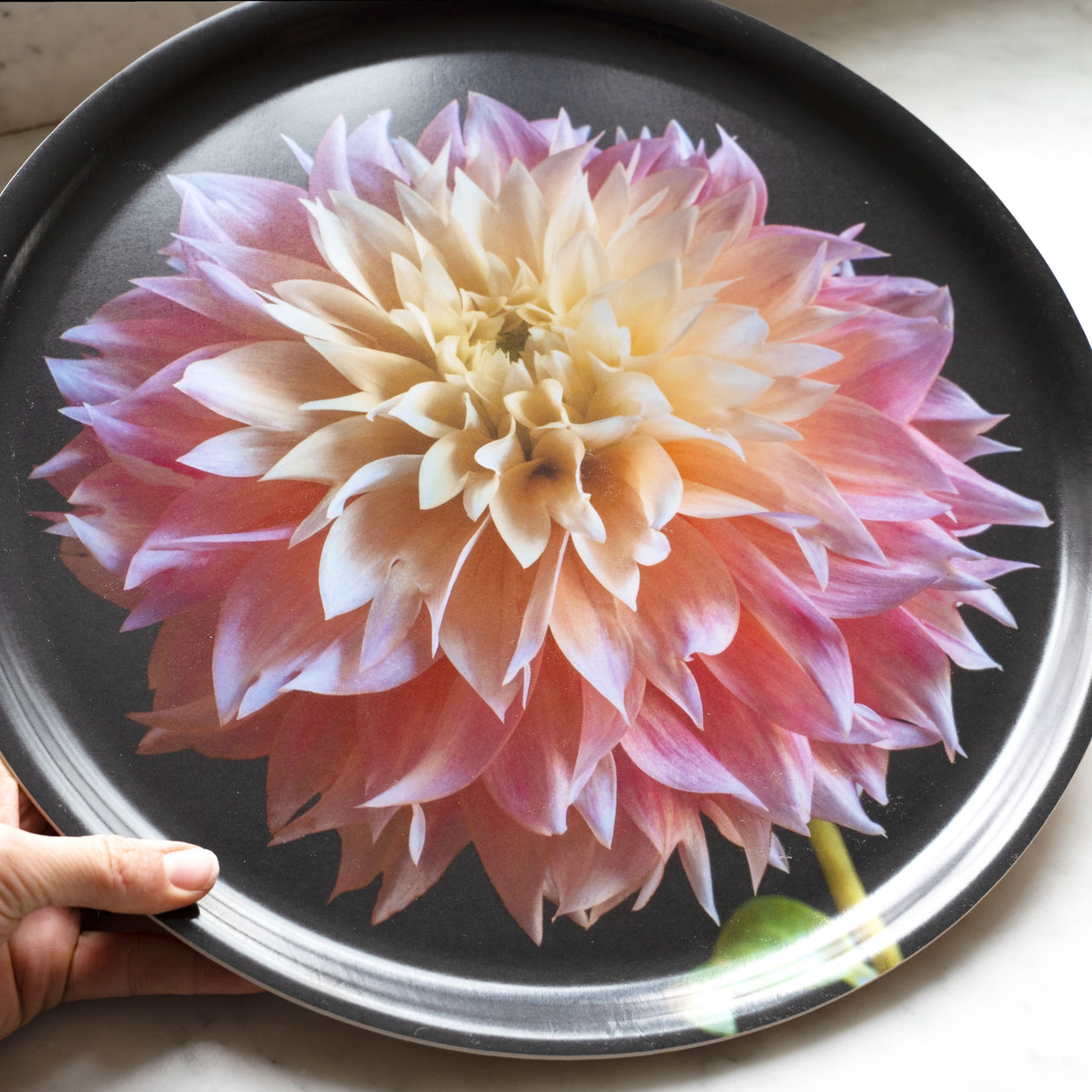 Round Tray - Dahlia 'Kogane Fubuki'