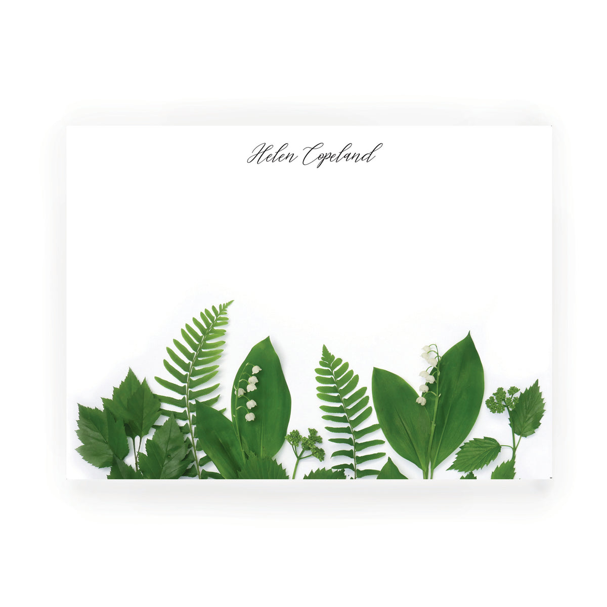Personalized Lily of the Valley Flat Card Set