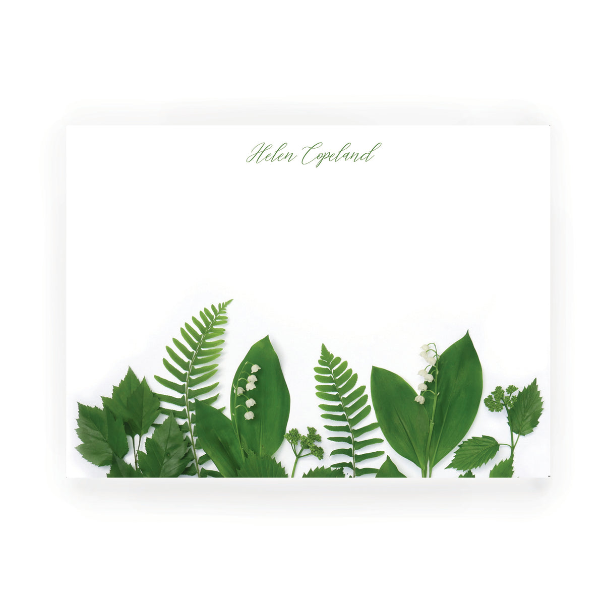 Personalized Lily of the Valley Flat Card Set