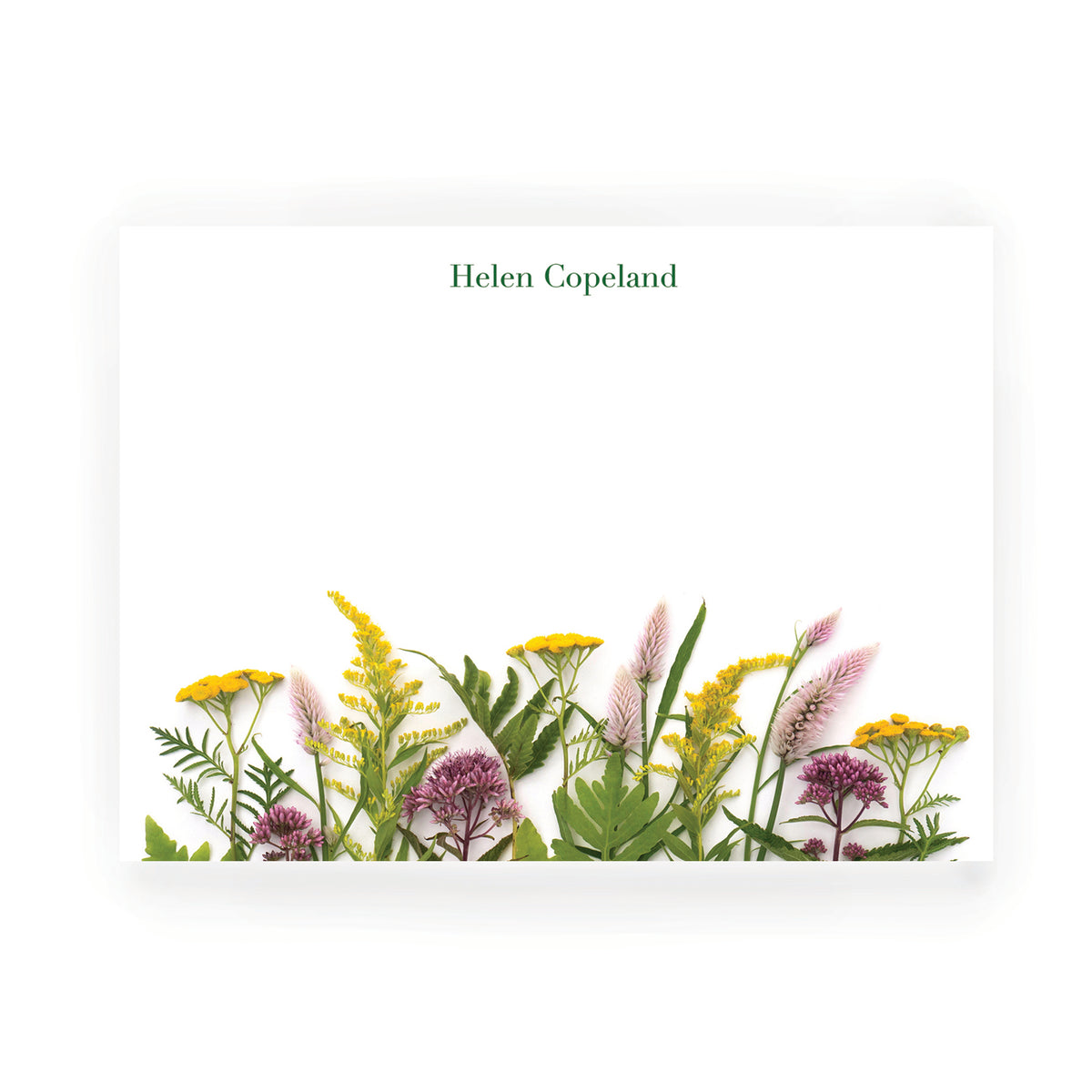 Personalized Wildflowers Flat Card Set