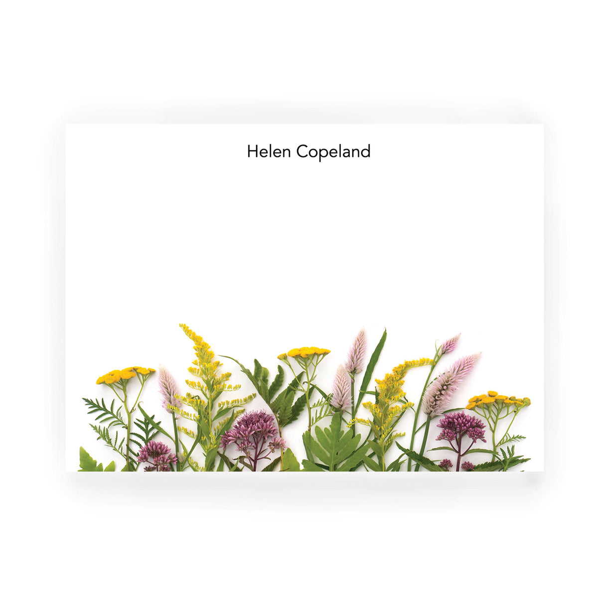 Personalized Wildflowers Flat Card Set
