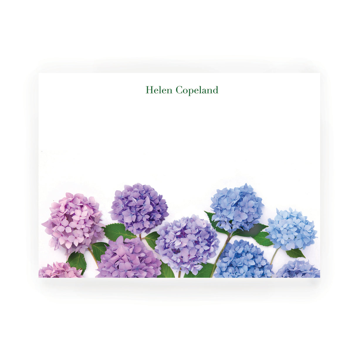 Personalized Hydrangeas Flat Card Set