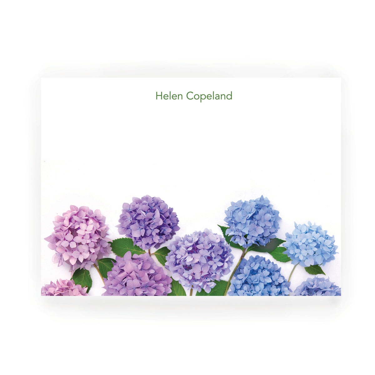 Personalized Hydrangeas Flat Card Set