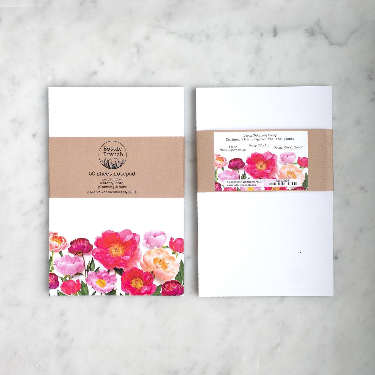 Large Note Pad ~ Peony