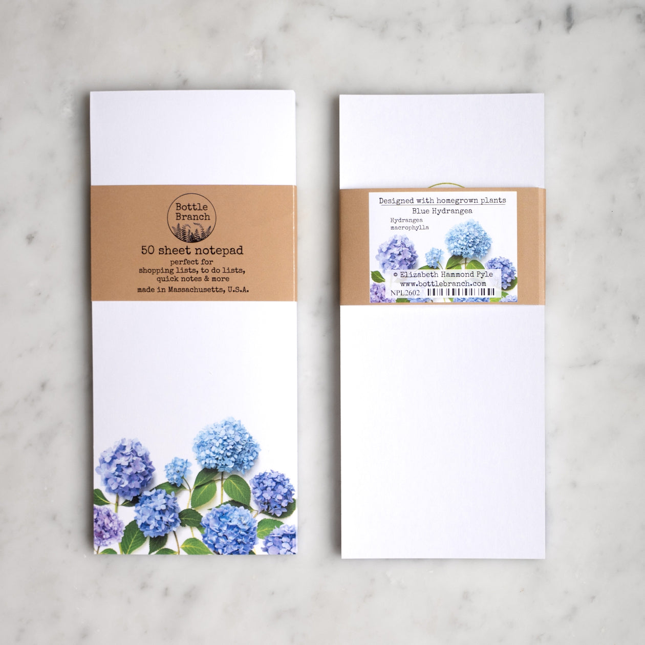 Blue Hydrangea List Notepad –  Botanical Stationery