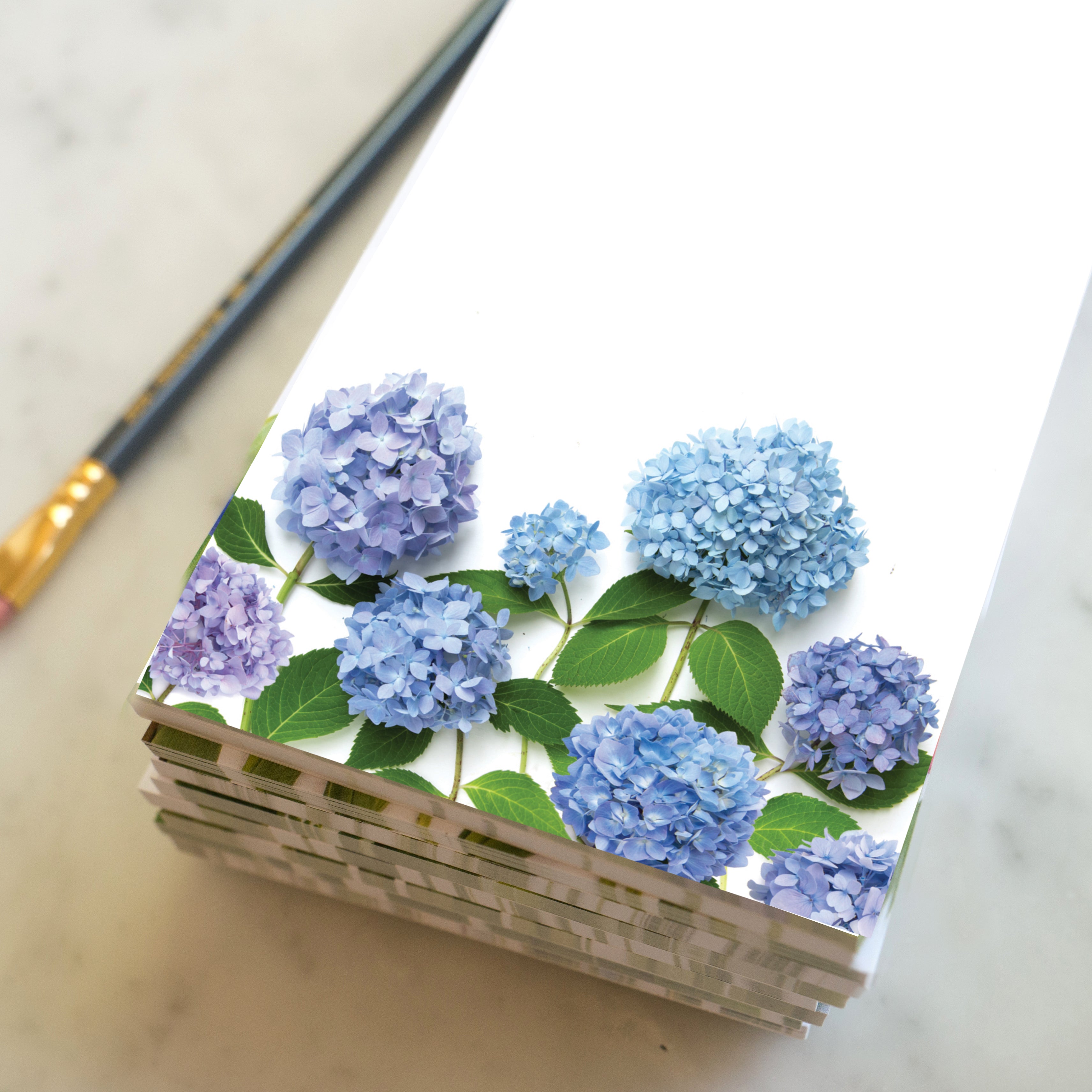 Blue Hydrangea List Notepad – Botanical Stationery – BottleBranch