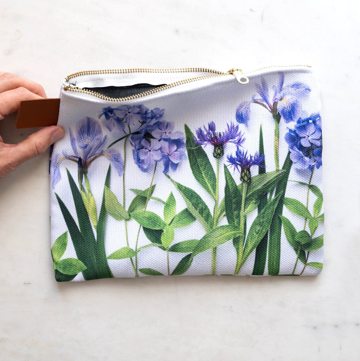 Zipper Bag ~ Blue Spring Flowers