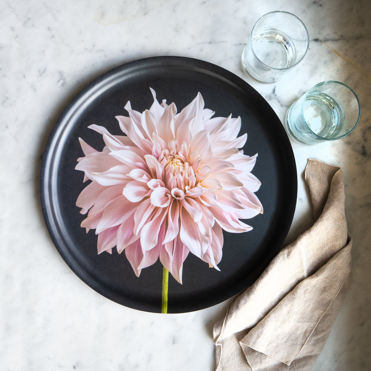 Round Tray - Dahlia Cafe au Lait