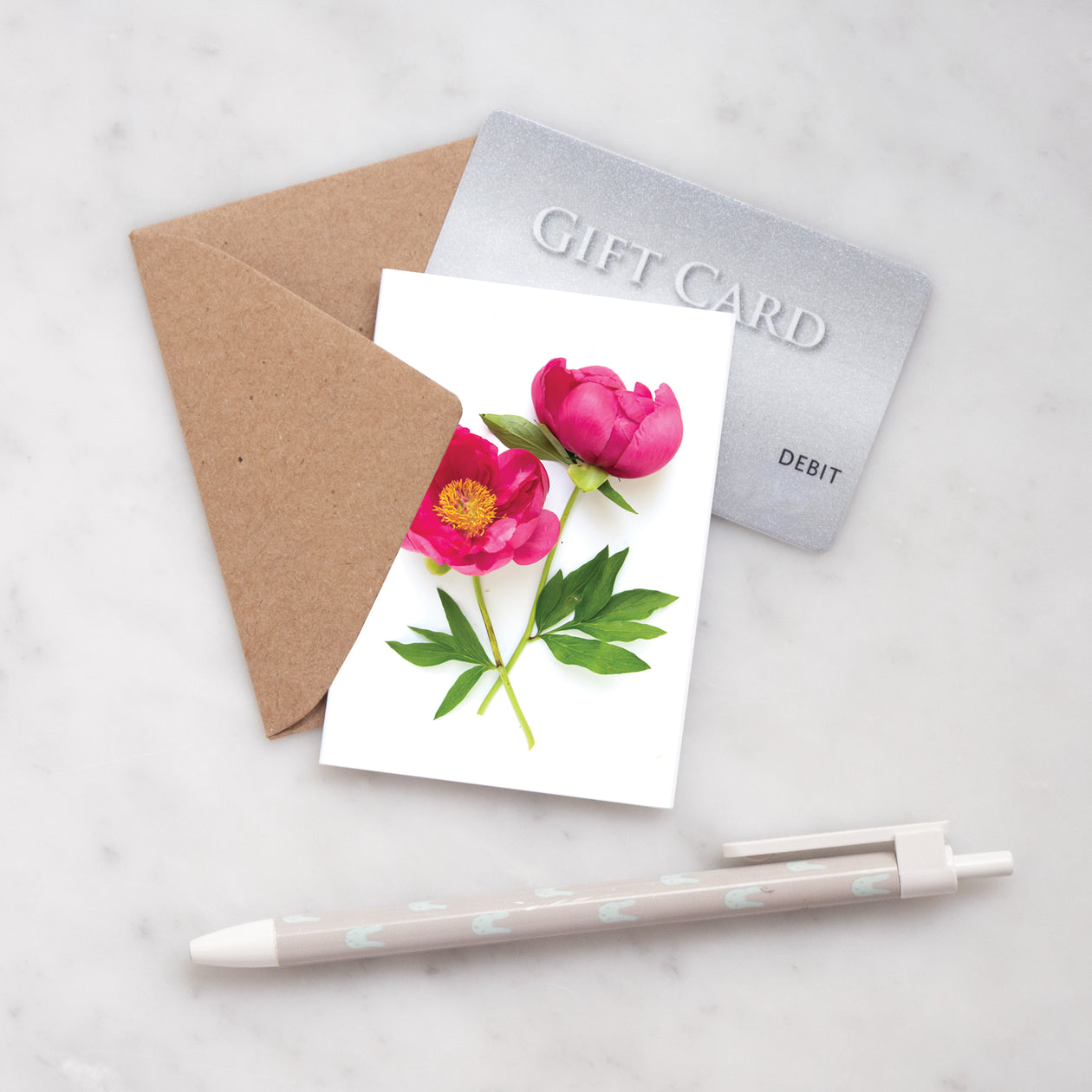 Mini card - Double Peony