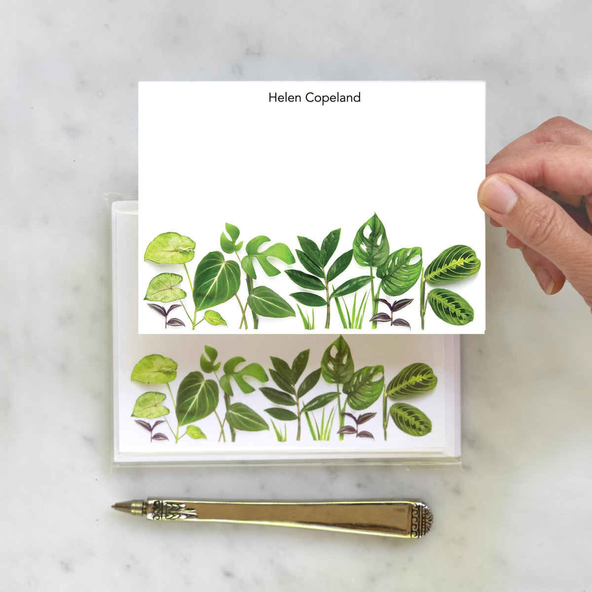 Personalized Houseplants Flat Card Set