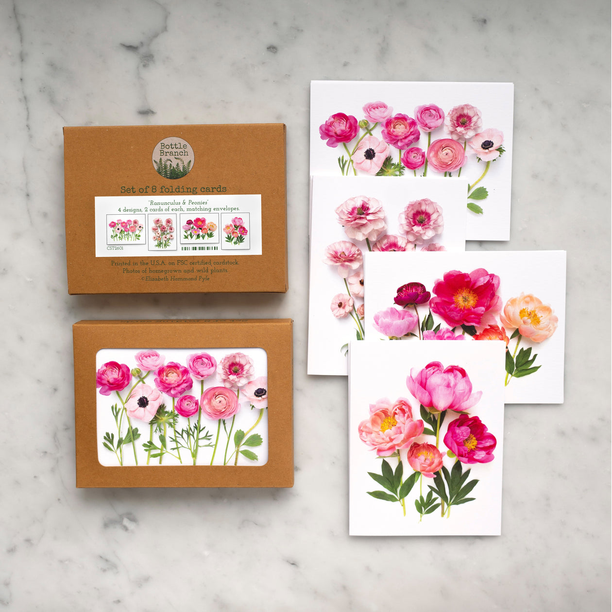 Card set - Ranunculus & Peonies
