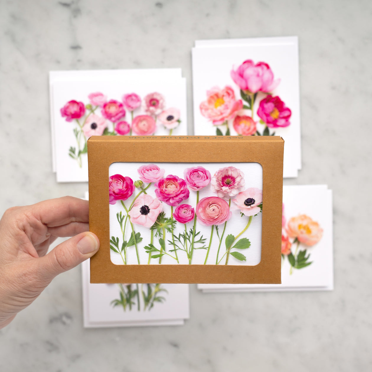 Card set - Ranunculus & Peonies