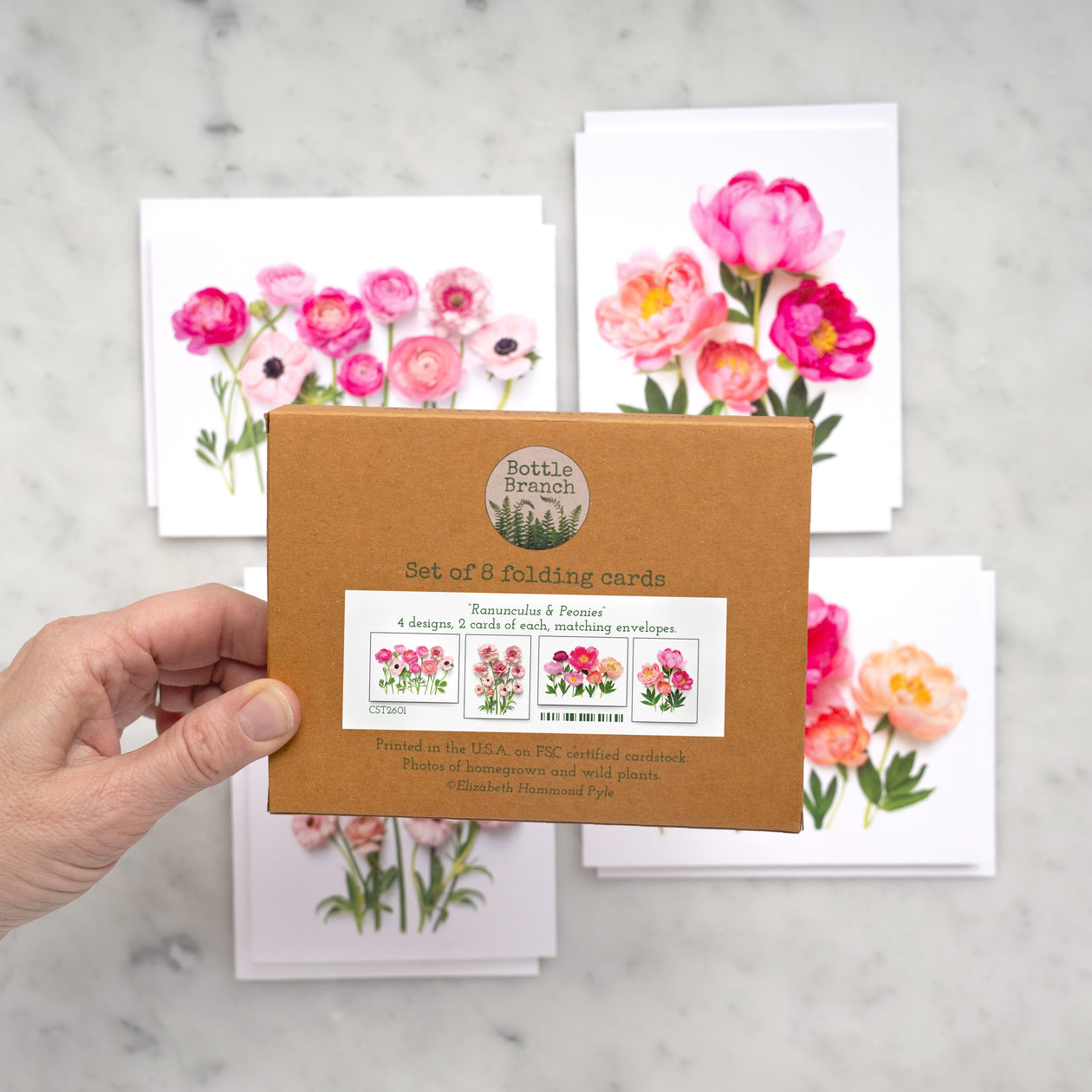 Card set - Ranunculus & Peonies