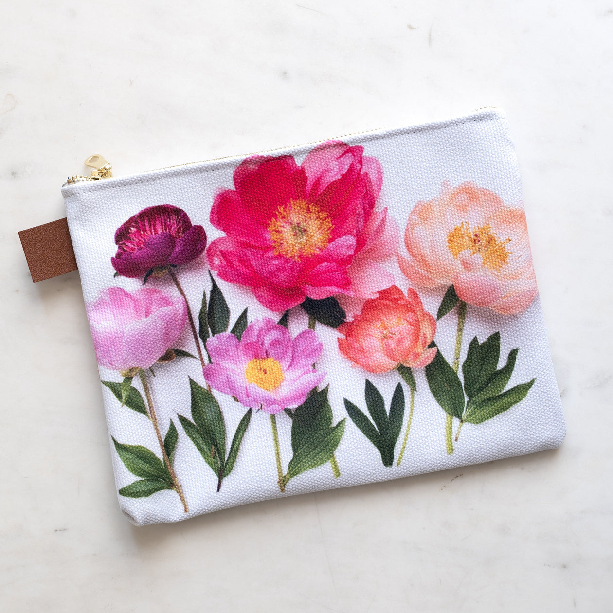 Zipper Bag ~ Peony Flowers
