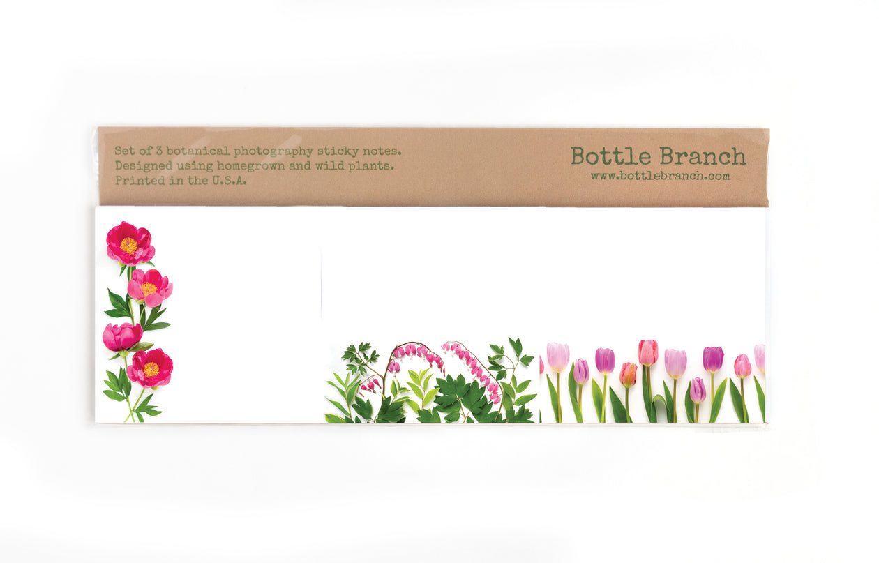 Sticky notes - 3 pack -Pink Flowers