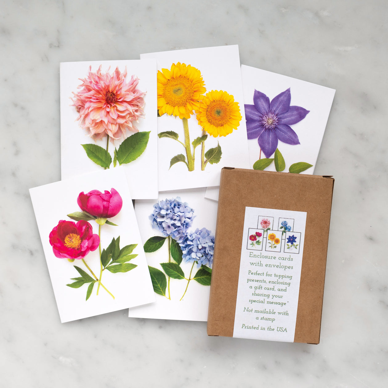 Set of Mini cards - Rainbow Flowers
