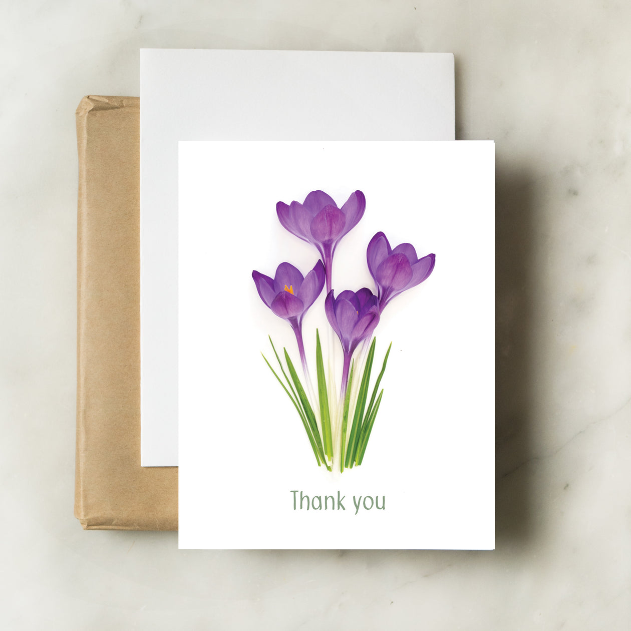 Thank you card with crocus flowers