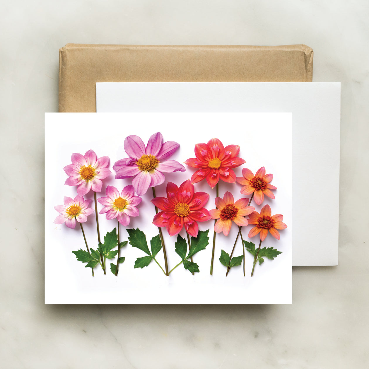 Folding card - Dahlias