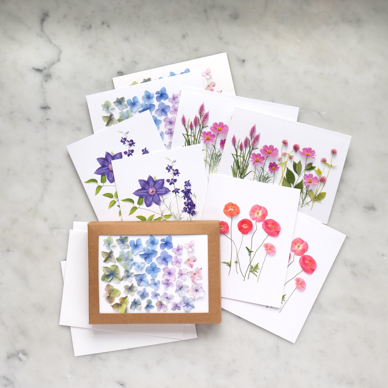 Card set - Classic summer flowers