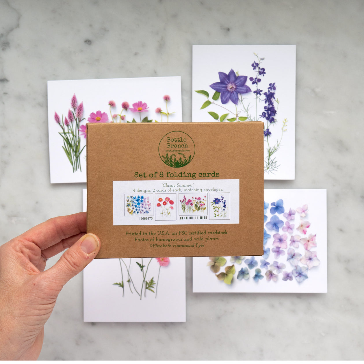 Card set - Classic summer flowers