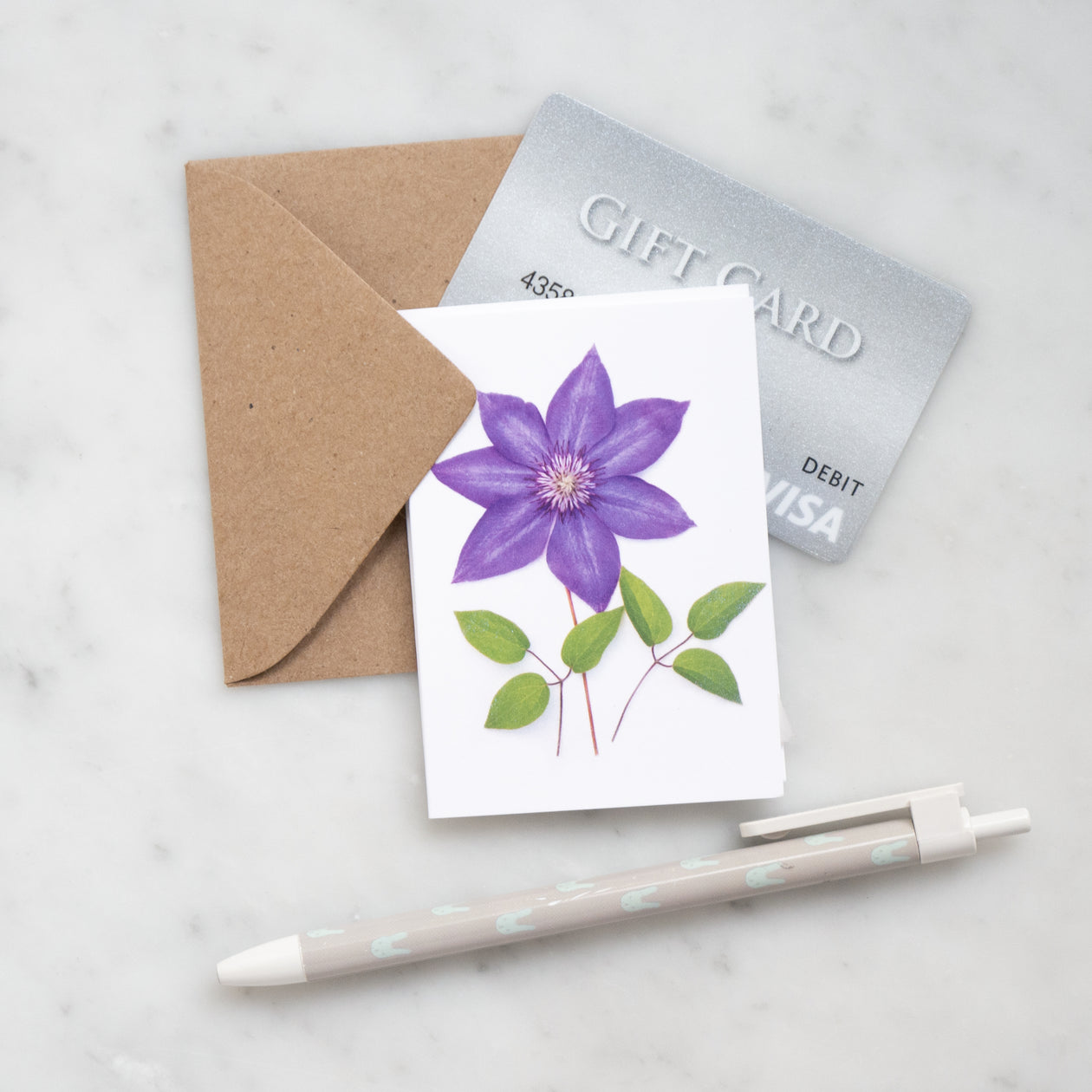 Mini card - clematis