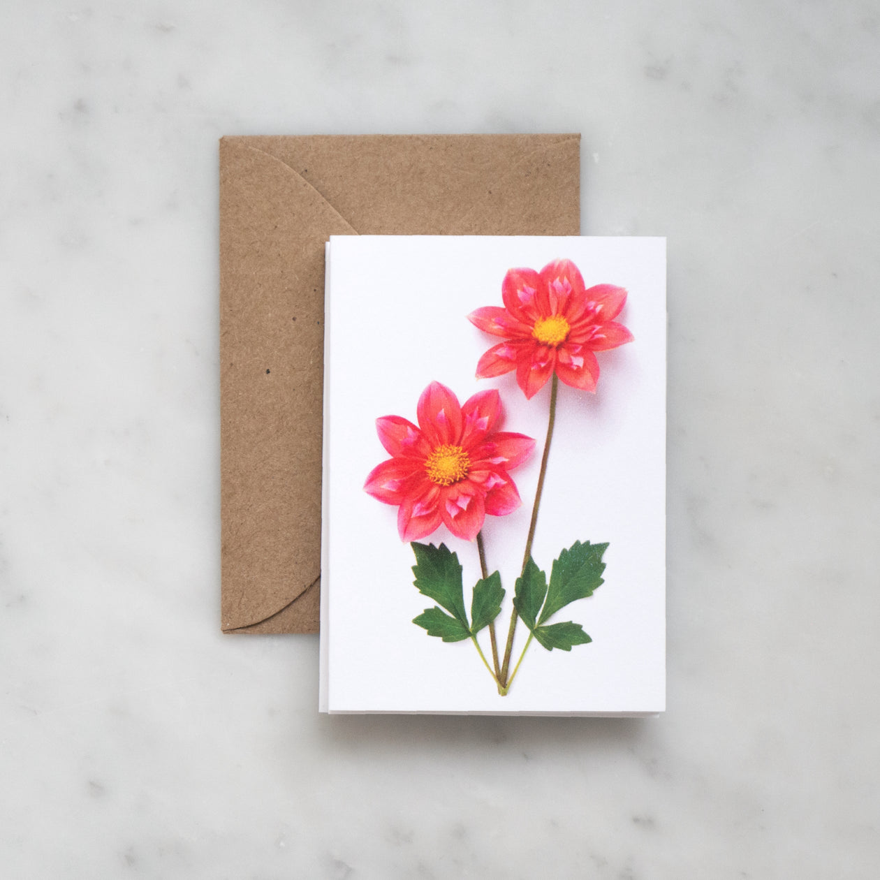 Mini card - Orange Dahlias