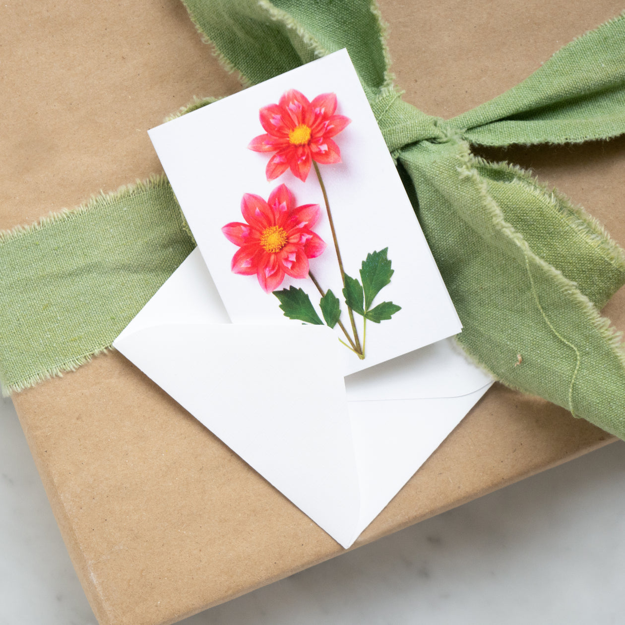 Mini card - Orange Dahlias