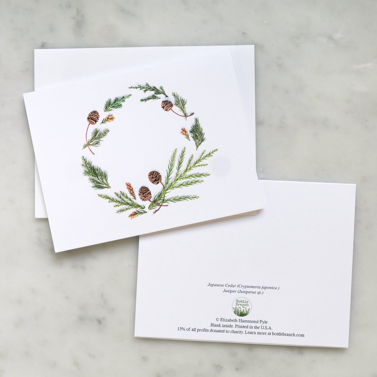 Folding card - Evergreen Wreath