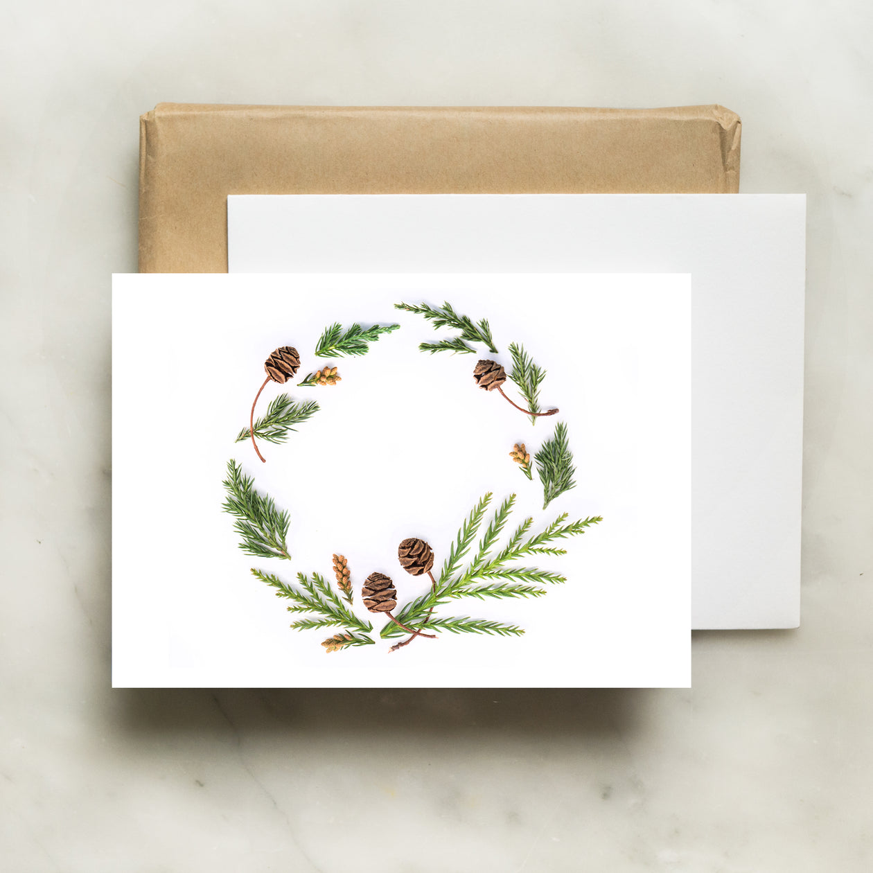 Folding card - Evergreen Wreath