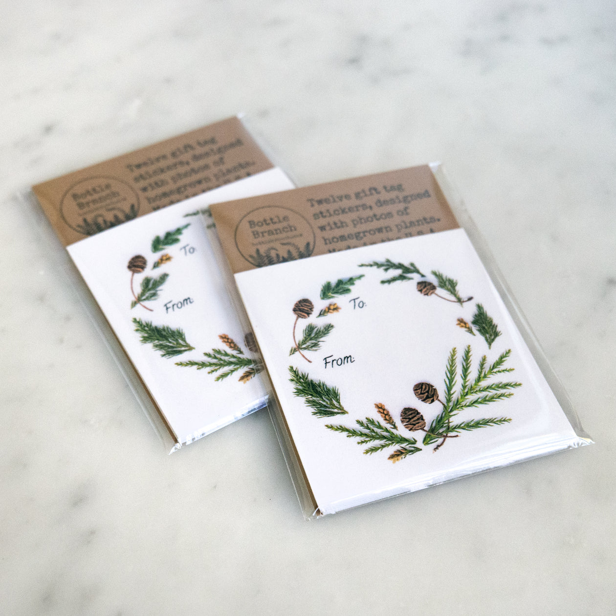 Sticker tags - wreath