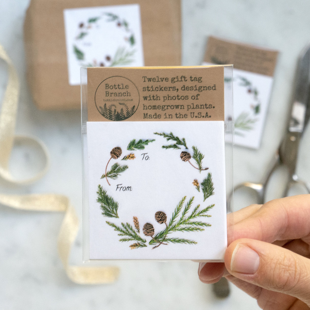 Sticker tags - wreath