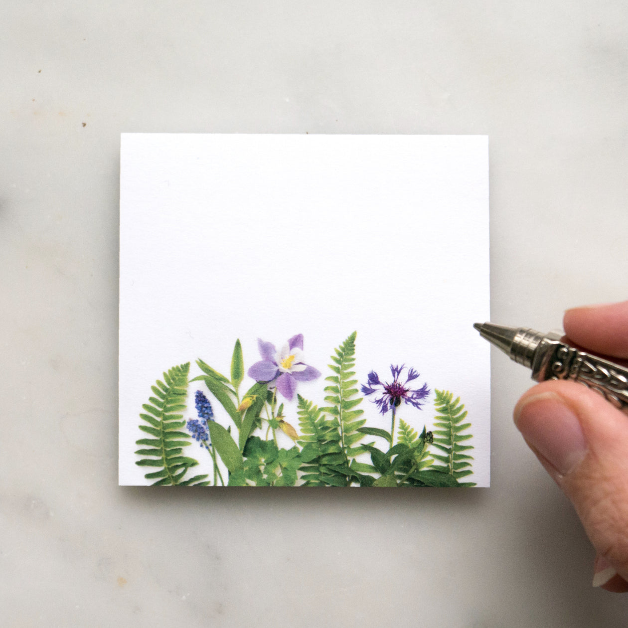 Sticky notes - Ferns and Blue Flowers