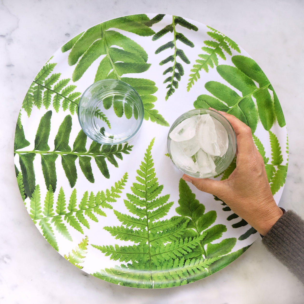 Round Tray - Ferns