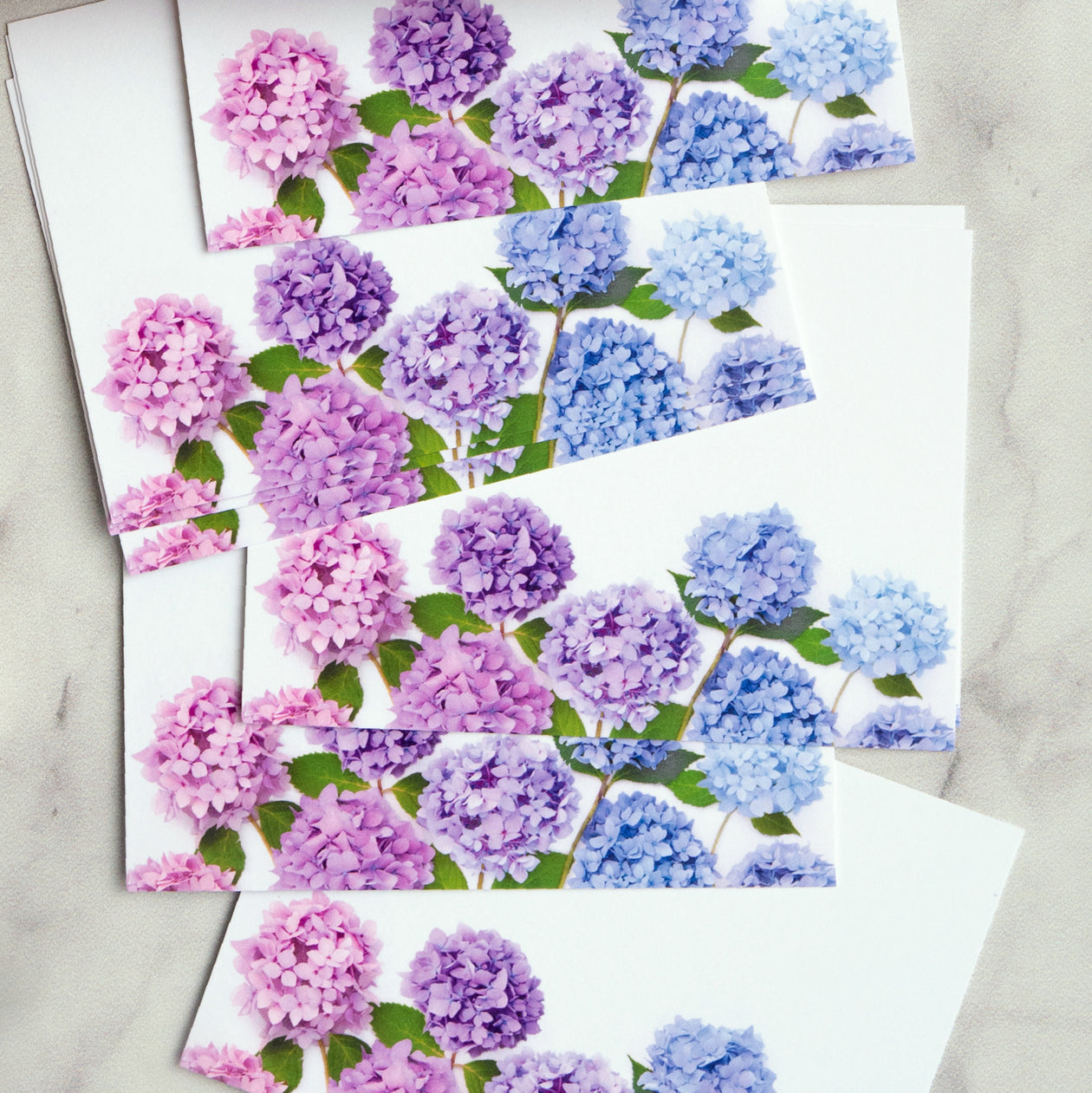 Flat card set - Hydrangea