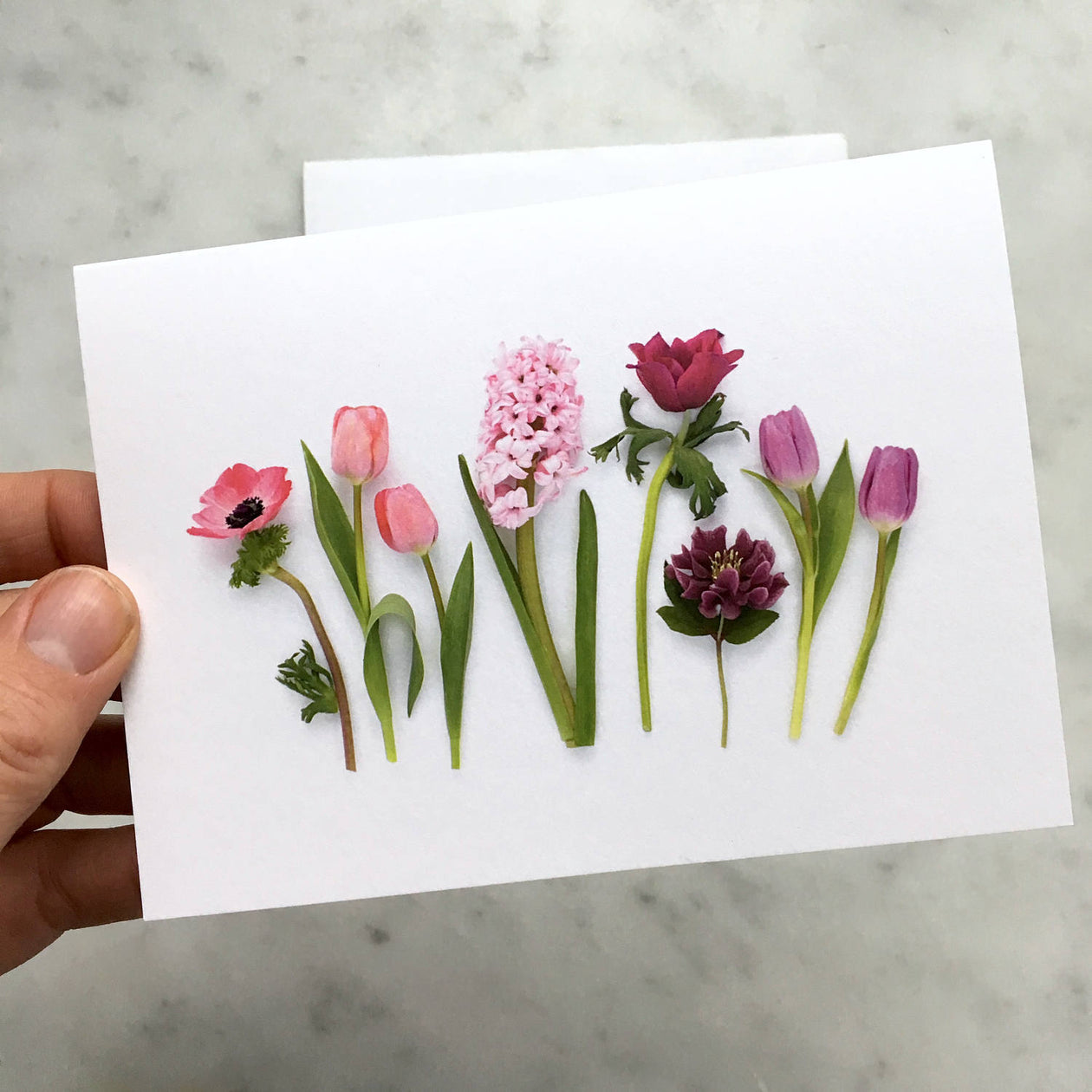 Folding card - Pink flowers of spring card
