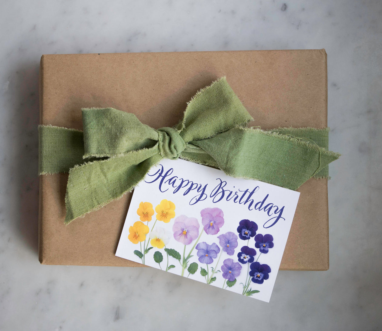 Birthday Card with Pansies