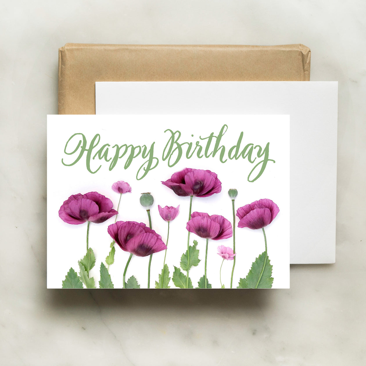 Birthday Card with Poppies