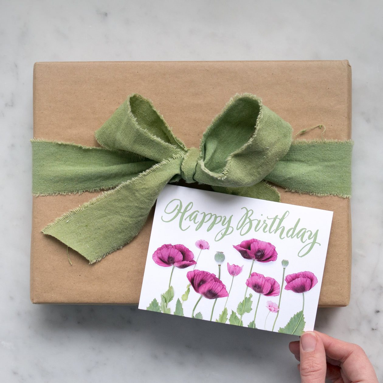 Birthday Card with Poppies