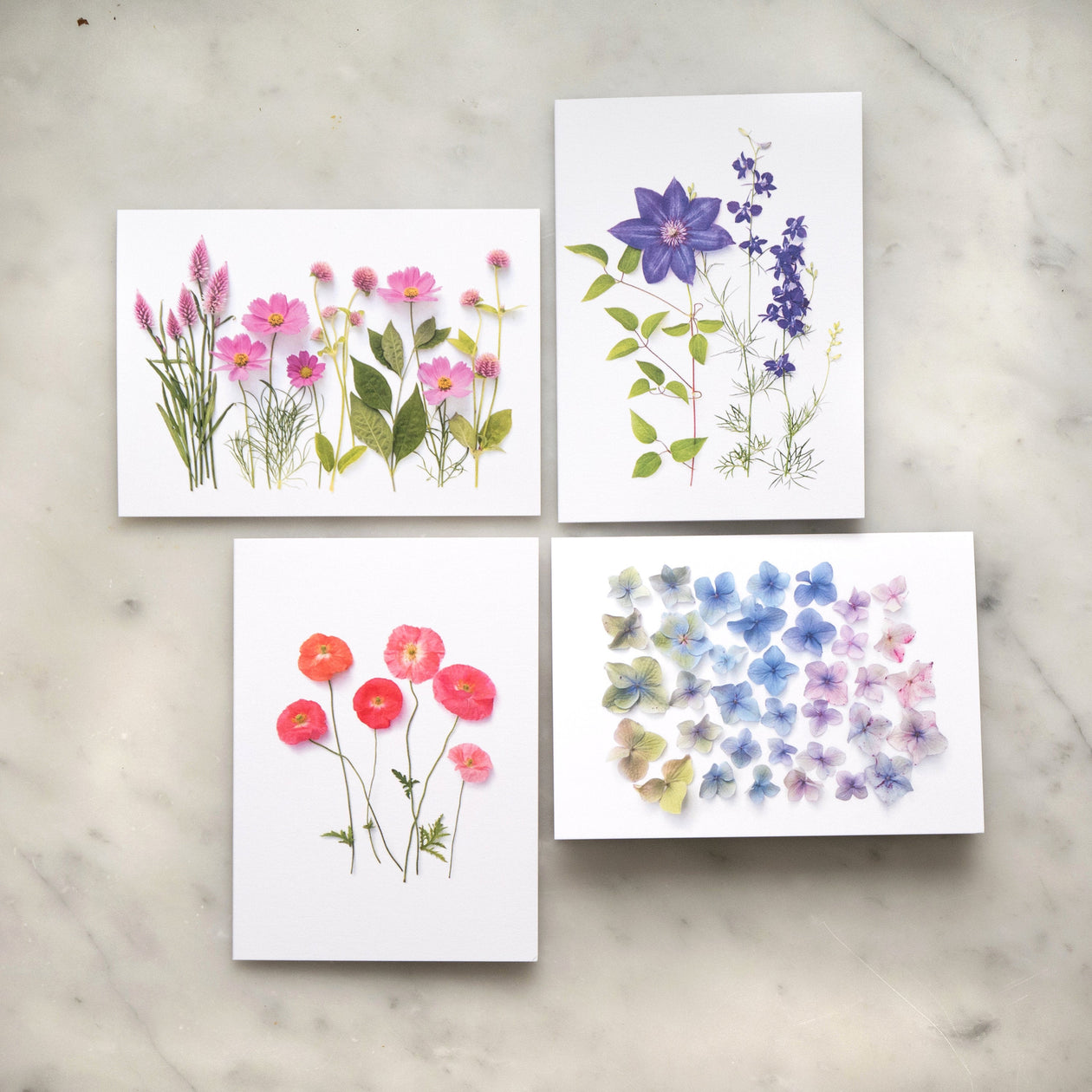 Card set - Classic summer flowers