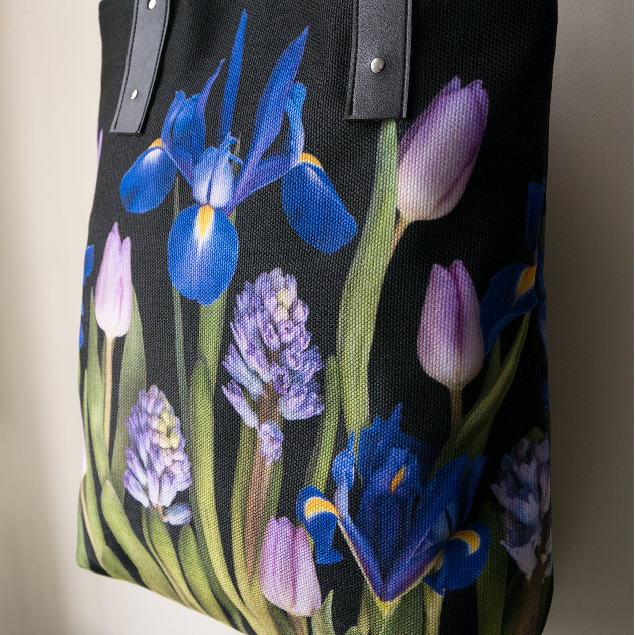 Floral Tote Bag - iris and spring flowers