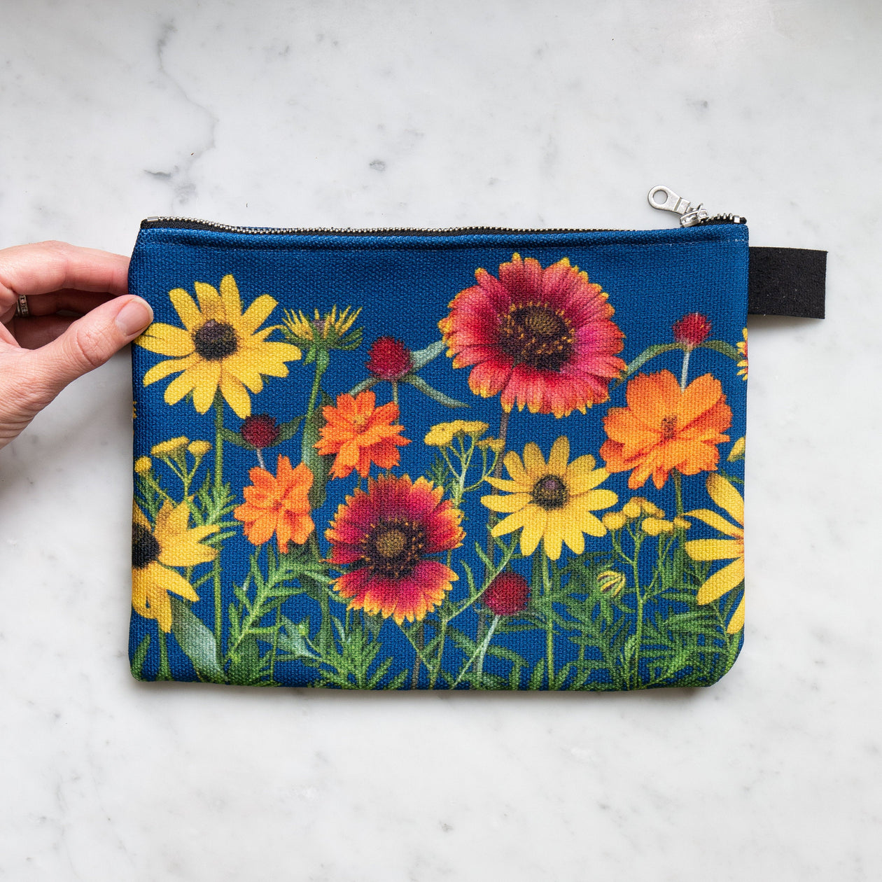 Zipper Bag  ~ Sunflowers, cosmos, black eyed susan